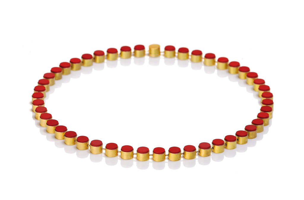 Necklace <em>Little Barrels</em>. 750 yellow gold and coral or gemstones, as desired. MJC Winner 2010