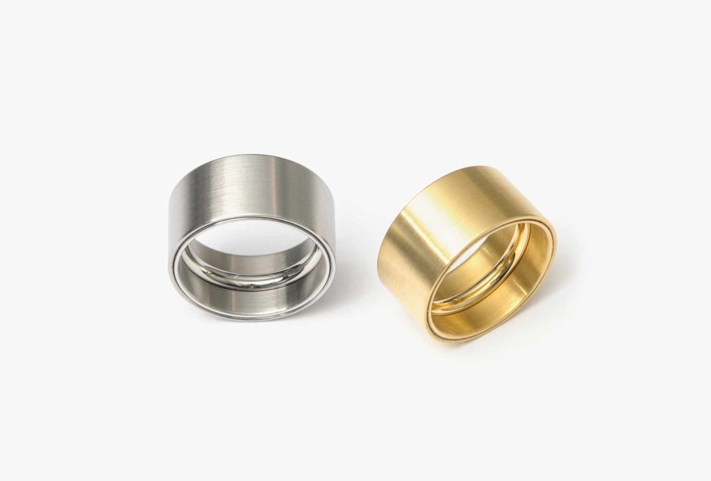 Rings <em>sr-wa</em>. Stainless steel, Gold 750