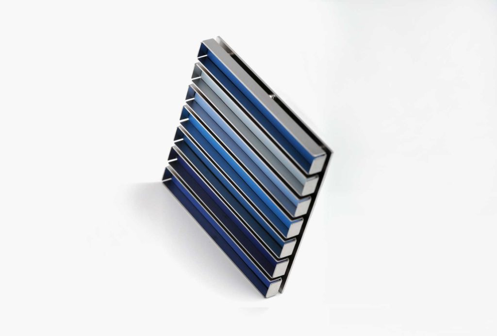 Miniature <em>2</em>. Stainless steel, lacquer, 50 x 50 mm
