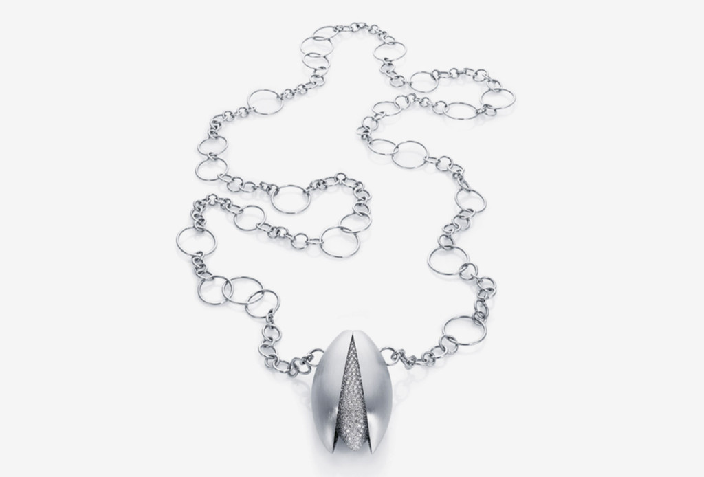 <em>Calyx</em> necklace. 950 platinum, diamonds