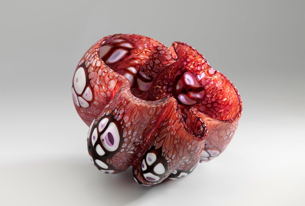 <em>Pomegranate</em> object. Glass, 25x23x21 cm