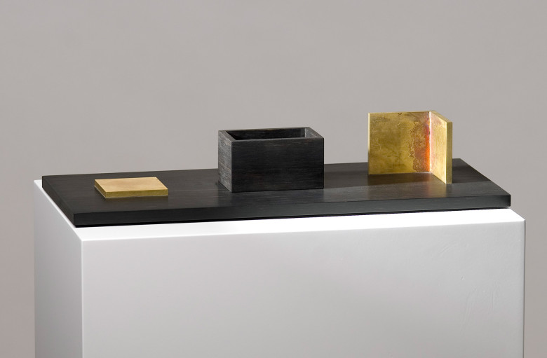 <em>Surfaces and Angles</em>. One-of-a-kind piece. Untreated brass and oiled ebony. Photo: Brigitte Lerho.