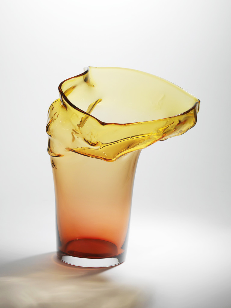 Bibi Smit <i>Tempestuous Vase, 2010</i>. Topaz-red, blown glass.