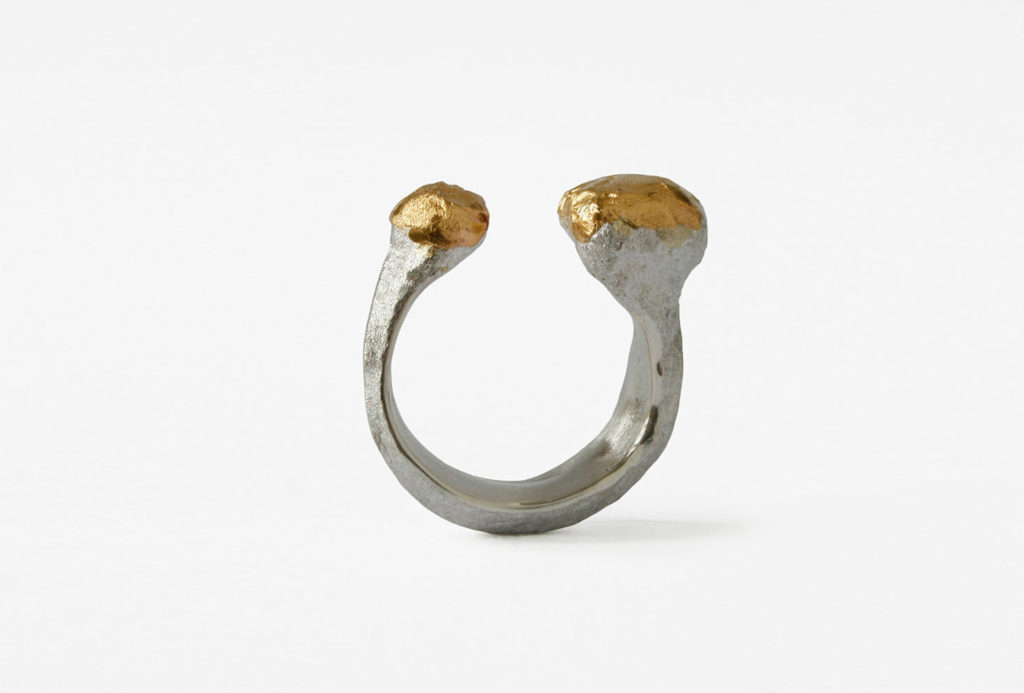 Ring. Silver 925 and fine gold