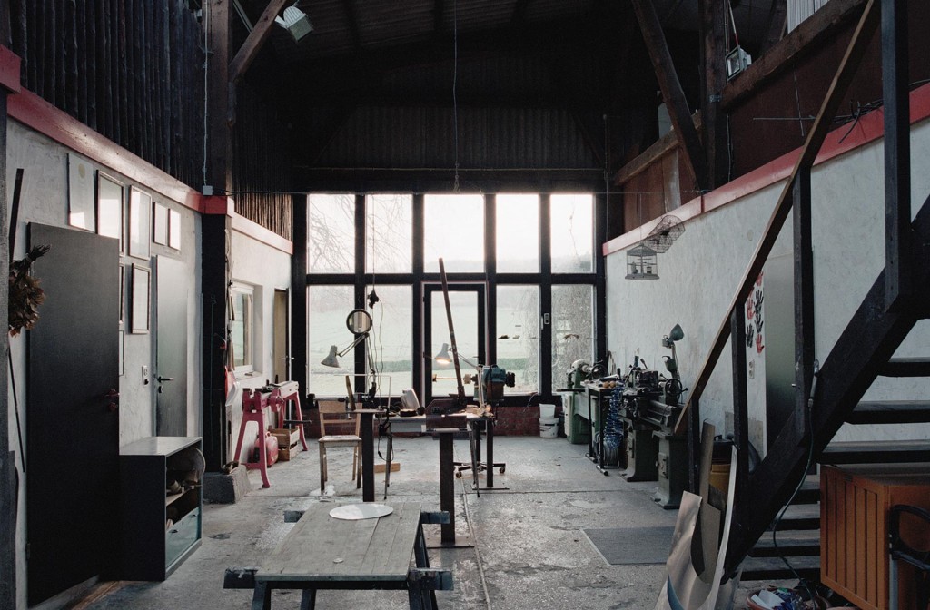 A former barn has been extended to a spacious workshop.