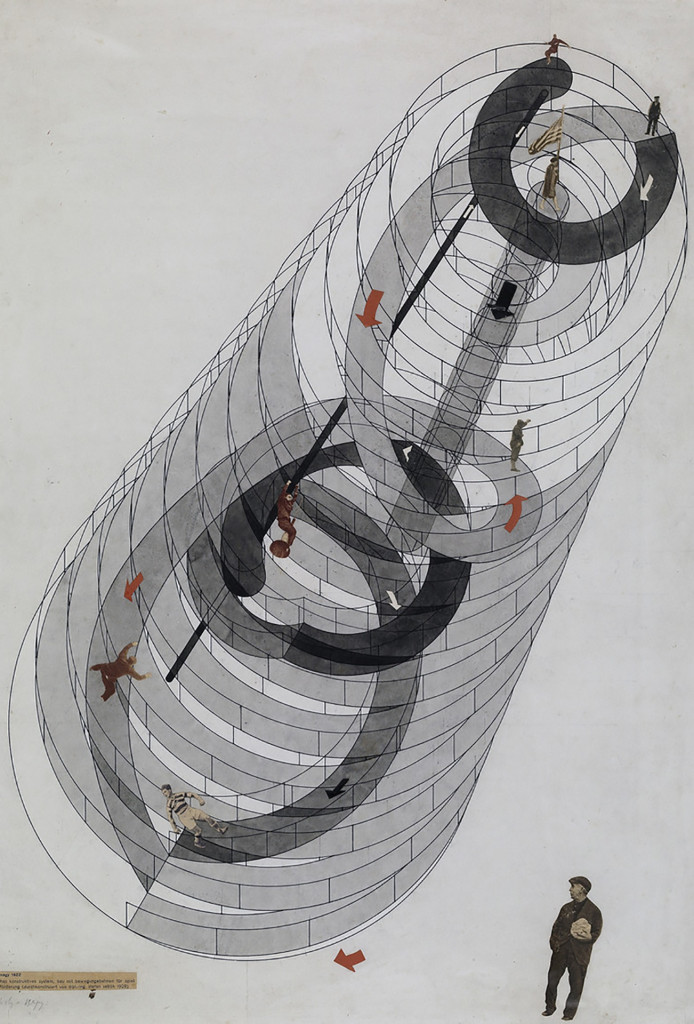 László Moholy-Nagy, Kinetisches konstruktives System, Bau mit Bewegungsbahnen für Spiel und Beförderung<em/>, 1928. © VG Bild-Kunst