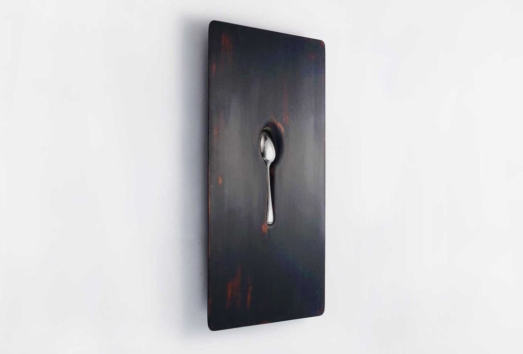 Tableware <em>Concealed.</em>, 2014. Wood, metal.