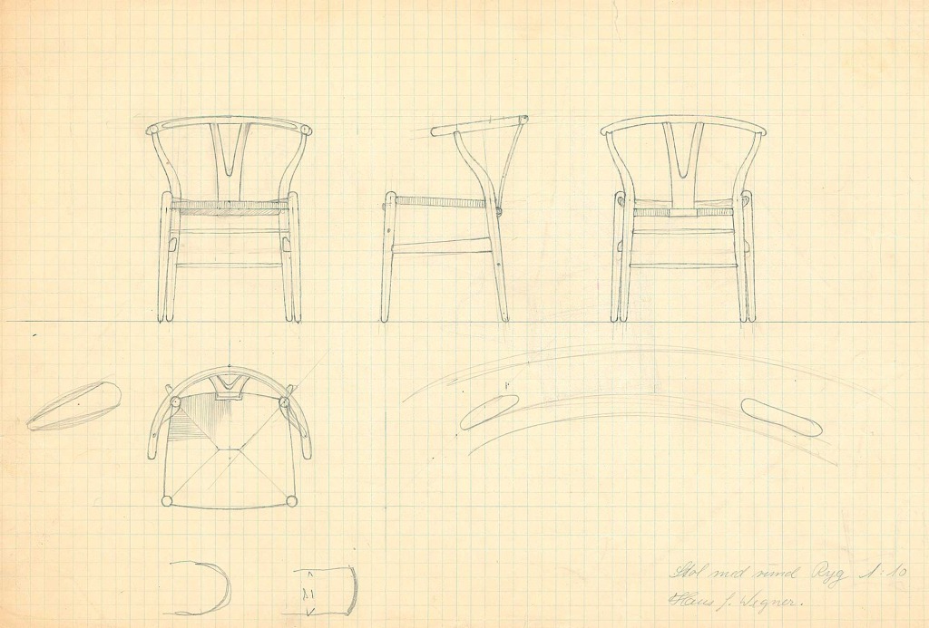 Sketches of <em>Wishbone Chair</em>, 1950.