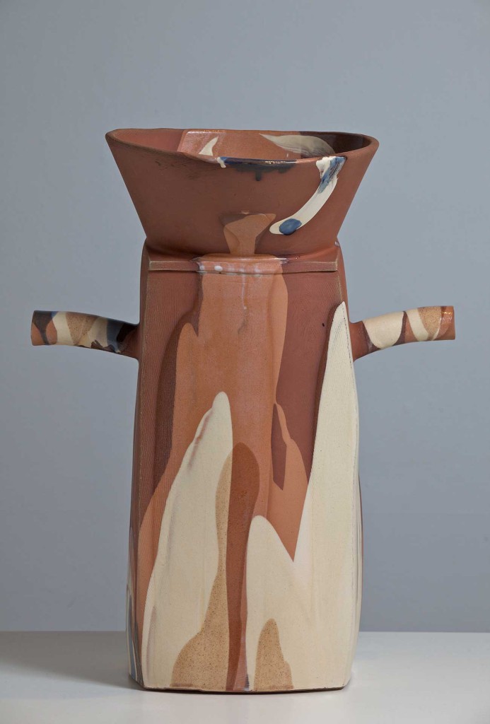 Alison Britton, Chute, 2012. Red stoneware, slip, glaze, 54 × 41 × 27 cm.