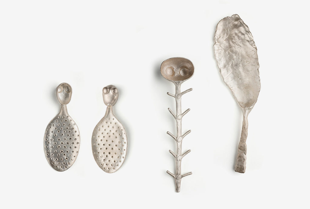 Spoons from the <em>creatura</em> series. 925 silver. Photo Federico Cavicchioli
