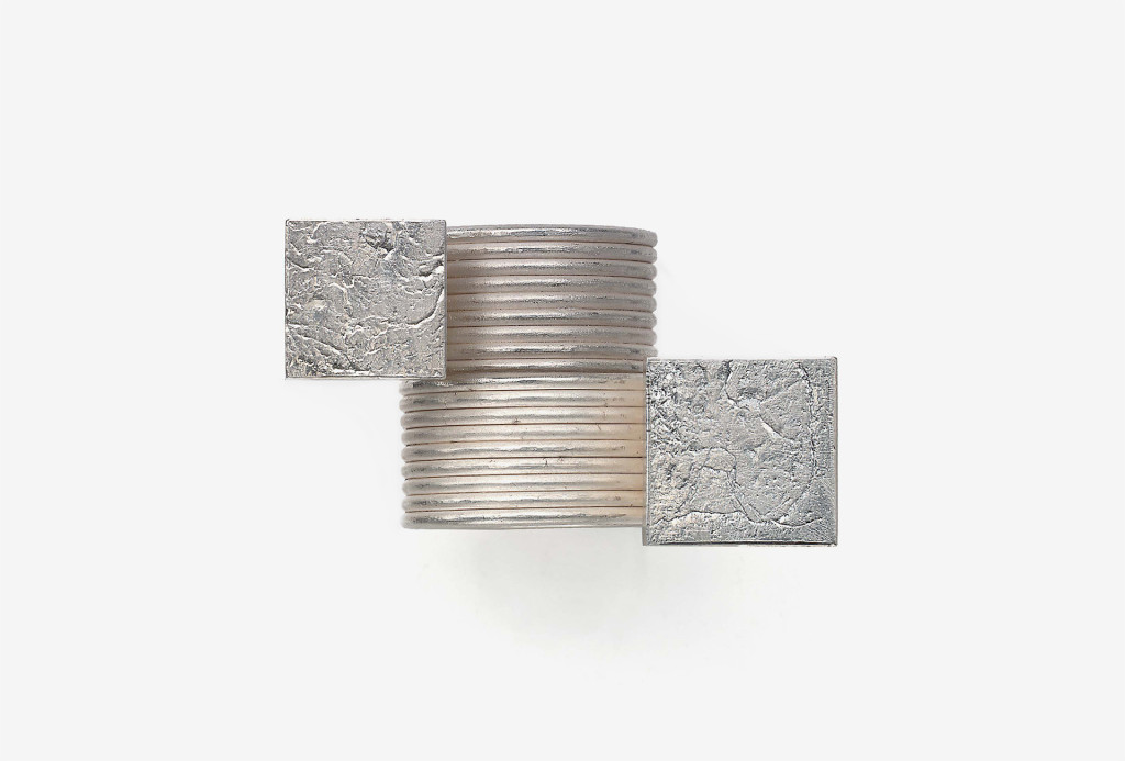 <em>e</em> ring object. Silver, fine silver.
