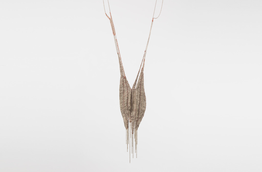 <em>Together</em> necklace, 2015. Silver, silk tread. Photo Dries Van den Brande.