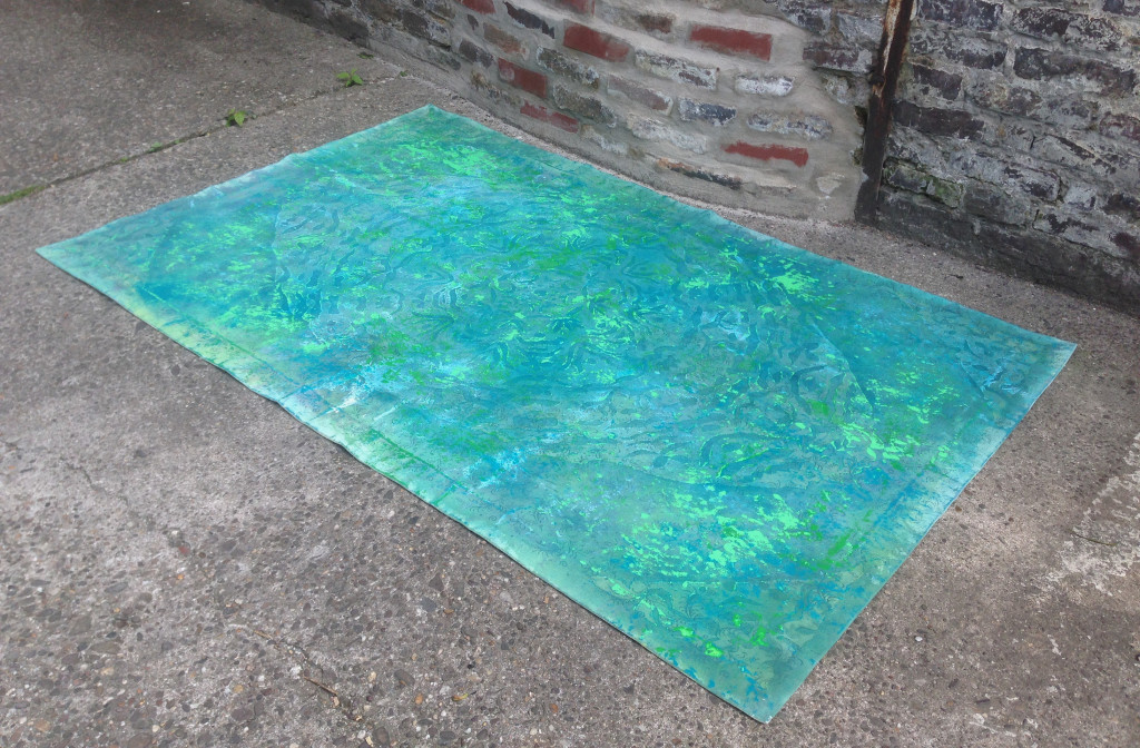 Floorcloth <em>Unterwasser</em>, 2015. Acrylic and cotton on canvas, 123x196 cm. 1800 €
