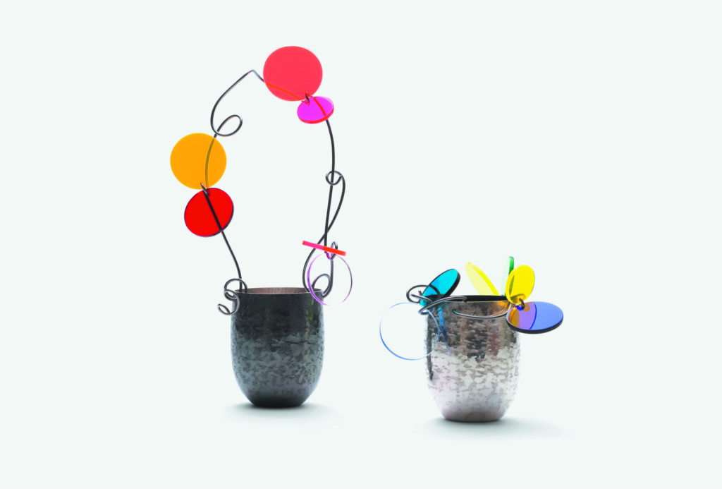 Paul Derrez, <em>Confetti-baskets</em>, 2013. Silver, acrylic