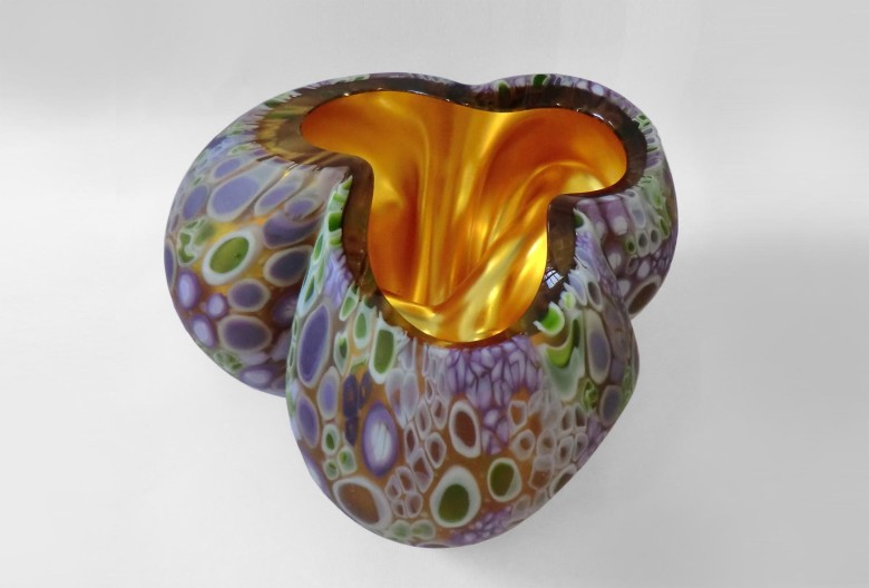 Glass object by Barbara Nanning at show at artmonte-carlo