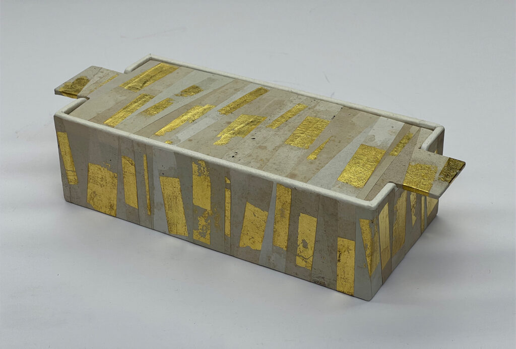 <em>Golden Box</em>. Gold leaf on handmade, used papers.