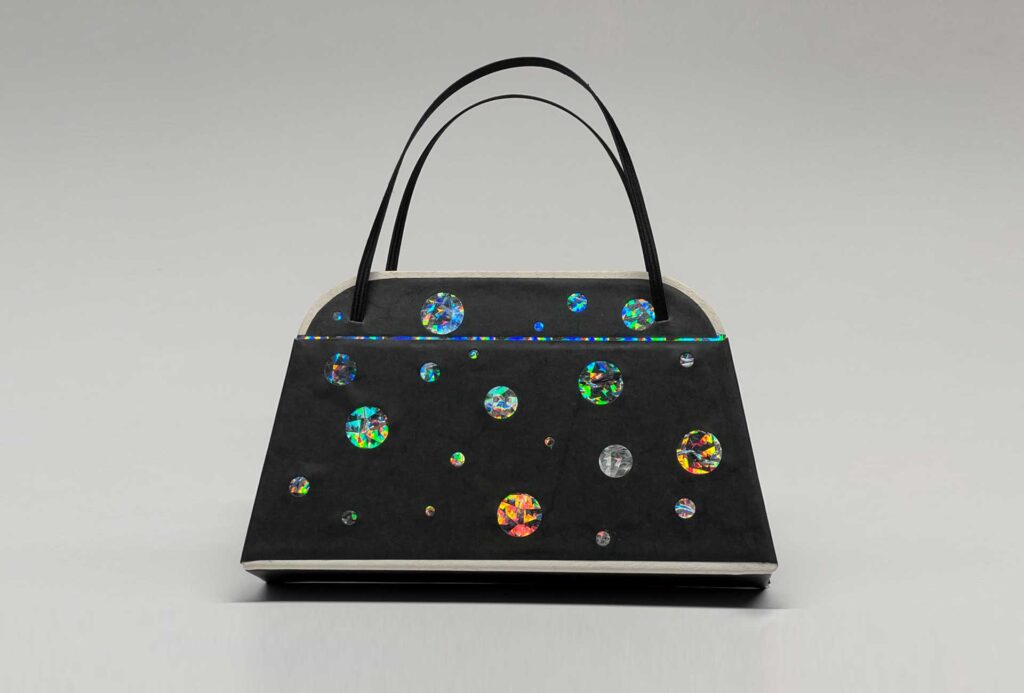 <em>sehtihrmich</em> [See me] bag. Hologram foil.