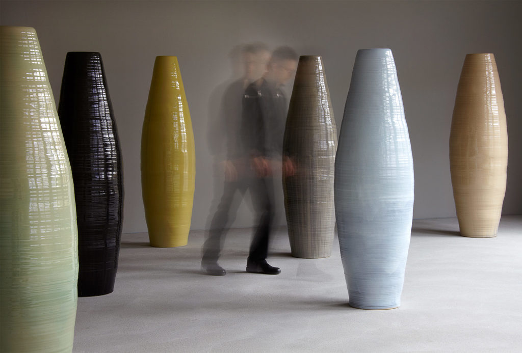 Vases, 2012. Stoneware, H 180 cm