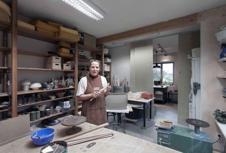 The ceramist Susanne Kallenbach in her studio. Photo Hajo Haye, Hamburg, 2012