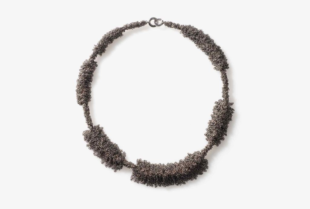 Necklace <em>Meter-wise Ladakh</em>. Rhodium plated black silver. German Design Award Winner 2018