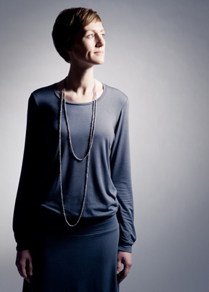 <em>meter-weise</em> necklace. Silver rhodium plated. German Design Award Winner 2018.