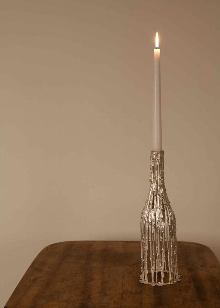 <em>Standalone</em>, 2013. Silver 925, candle melted, poured, H about 38 cm. Photo Mirei Takeuchi
