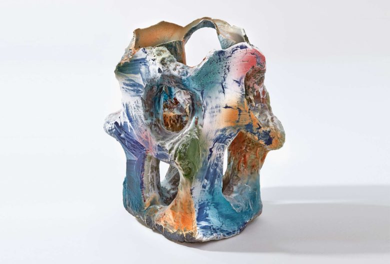 Johannes Nagel, 1st Prize Free Ceramics, <em>Coloured Construction</em>, 2018. 40x45x59 cm.