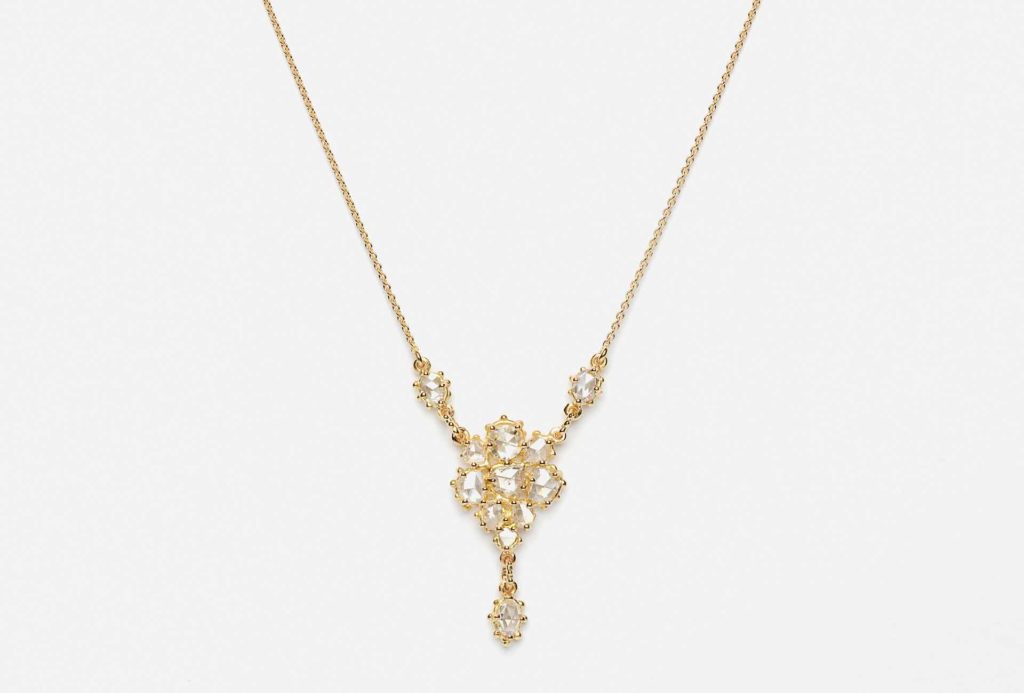 Necklace. Diamonds, old.