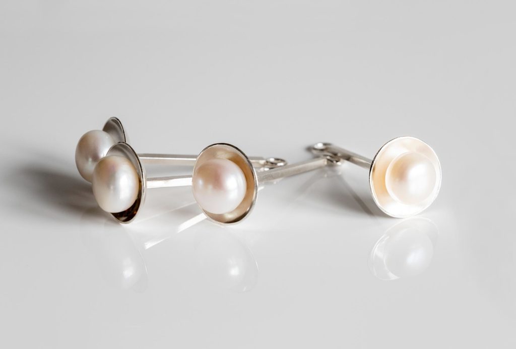 Earings, 2021. Silver, freshwater pearls.